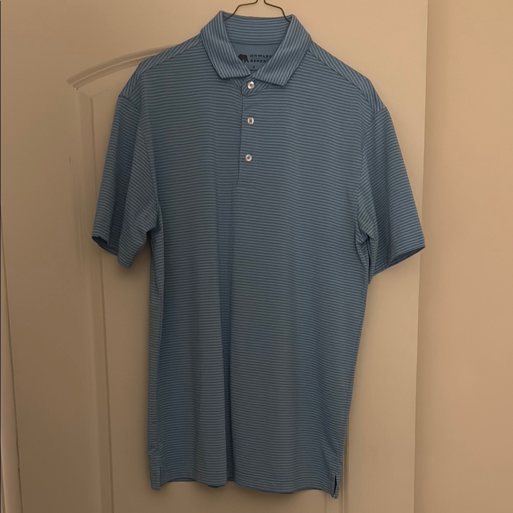 Men's Onward Reserve Blue Striped Polo Shirt